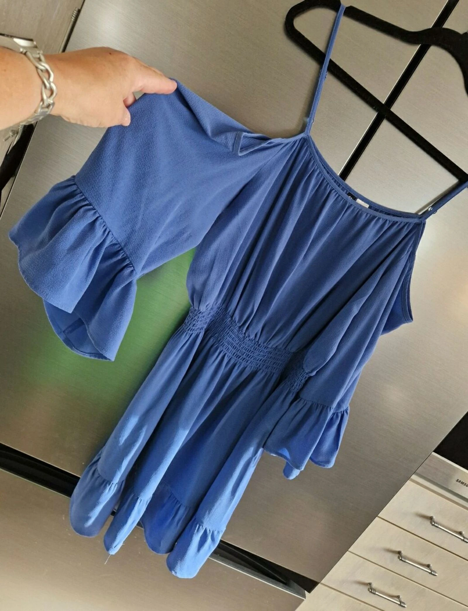 Vestido Boho Off-shoulder - Azul Jeans - XL – photo 3